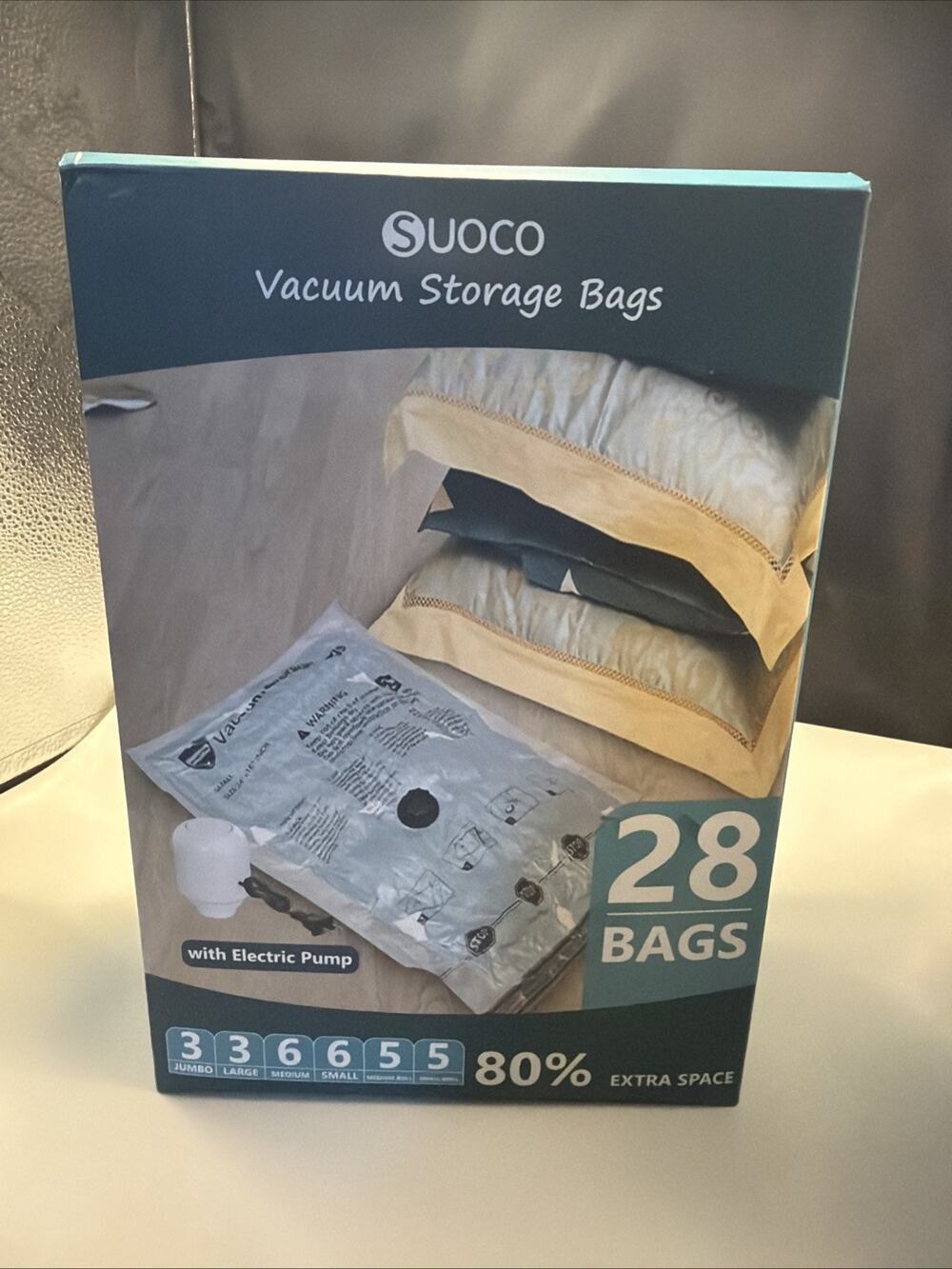 Vacuum Storage Bags for Travel & Home with Electric Pump, 28 Combo
